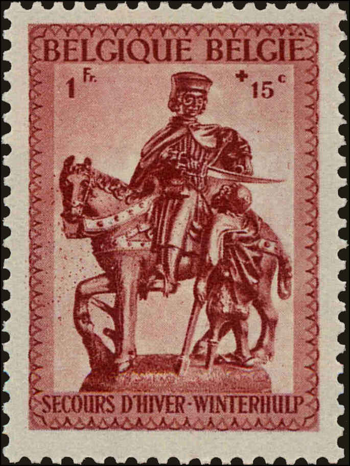 Front view of Belgium B309 collectors stamp