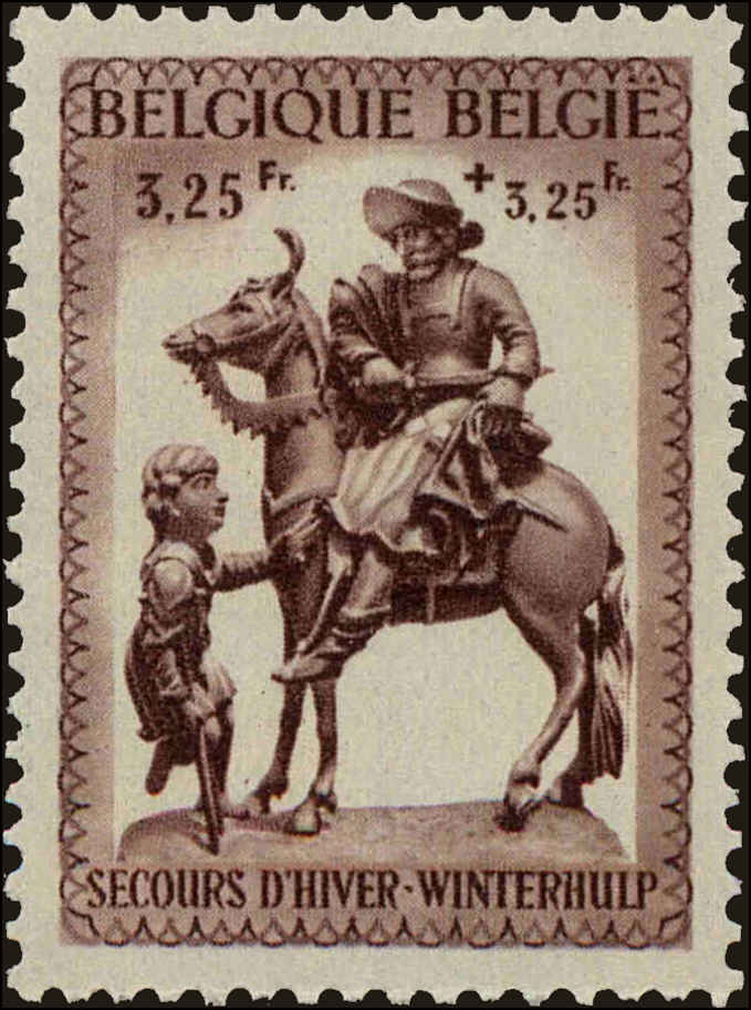 Front view of Belgium B313 collectors stamp