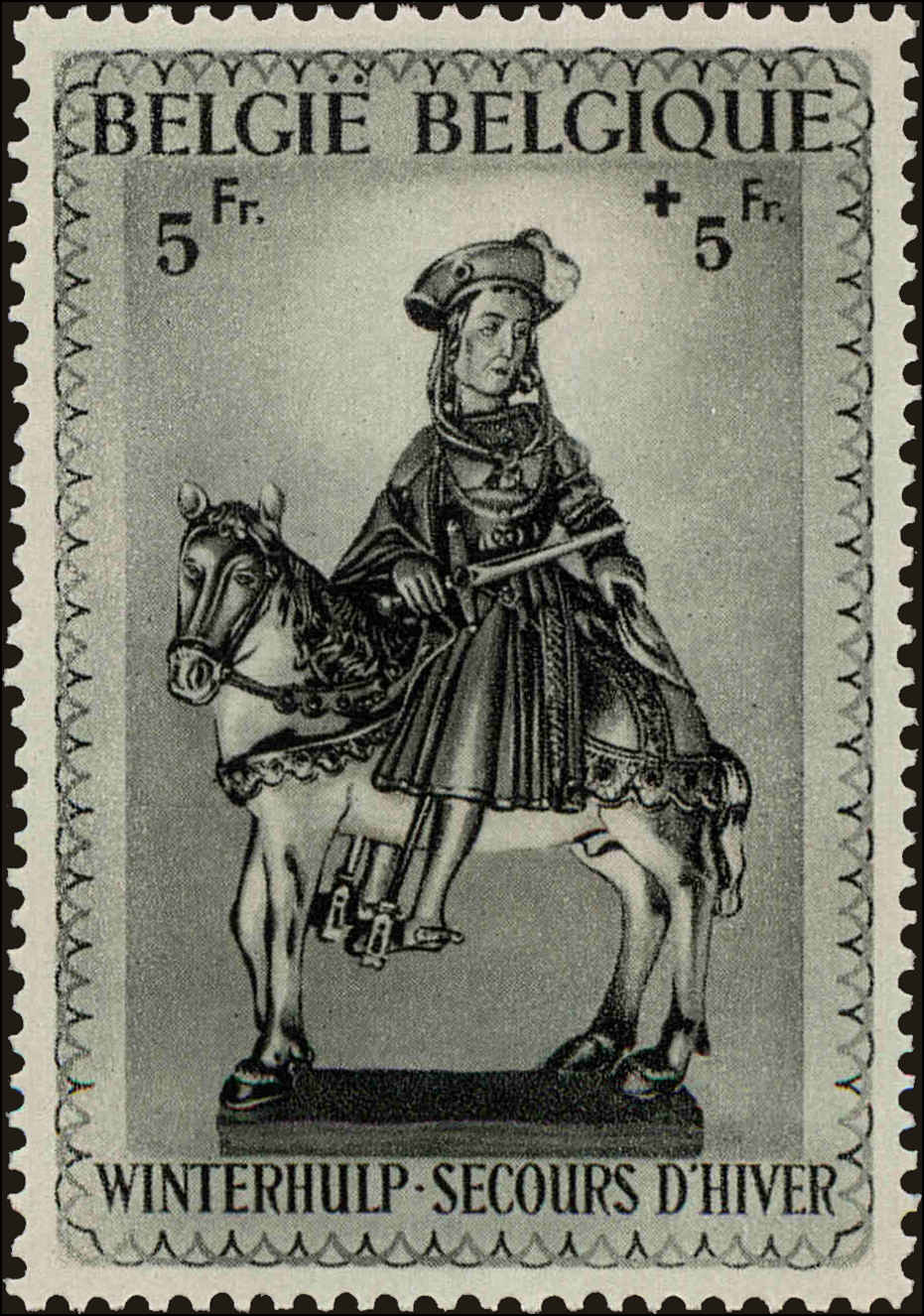 Front view of Belgium B314 collectors stamp
