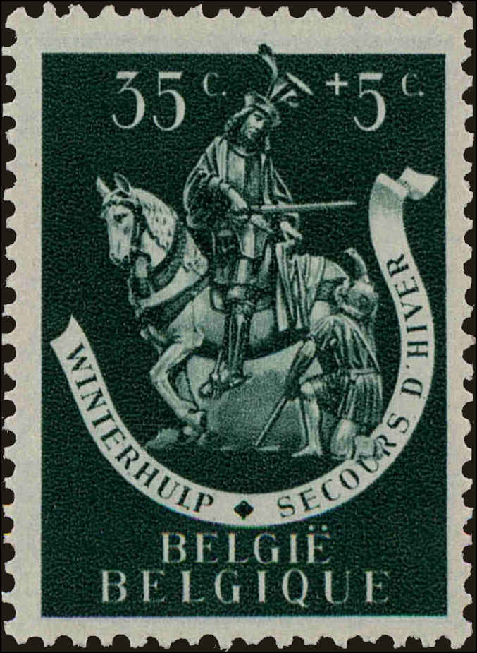 Front view of Belgium B333 collectors stamp