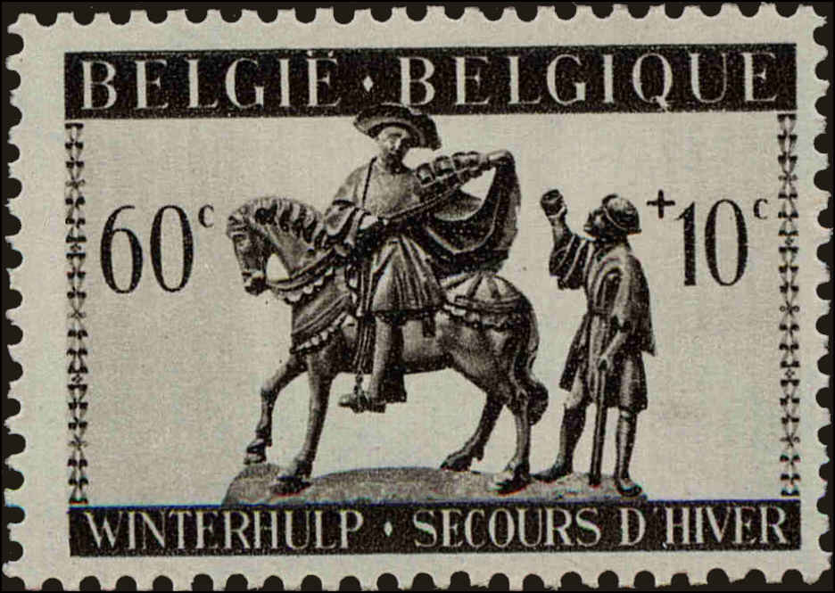 Front view of Belgium B335 collectors stamp