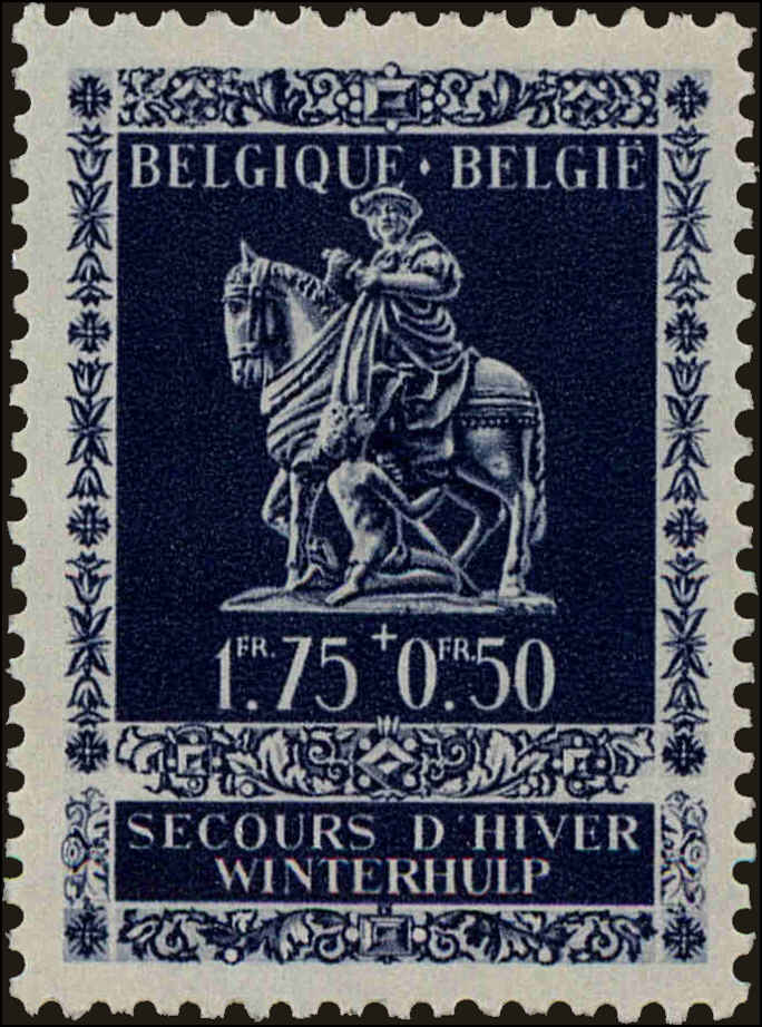 Front view of Belgium B338 collectors stamp