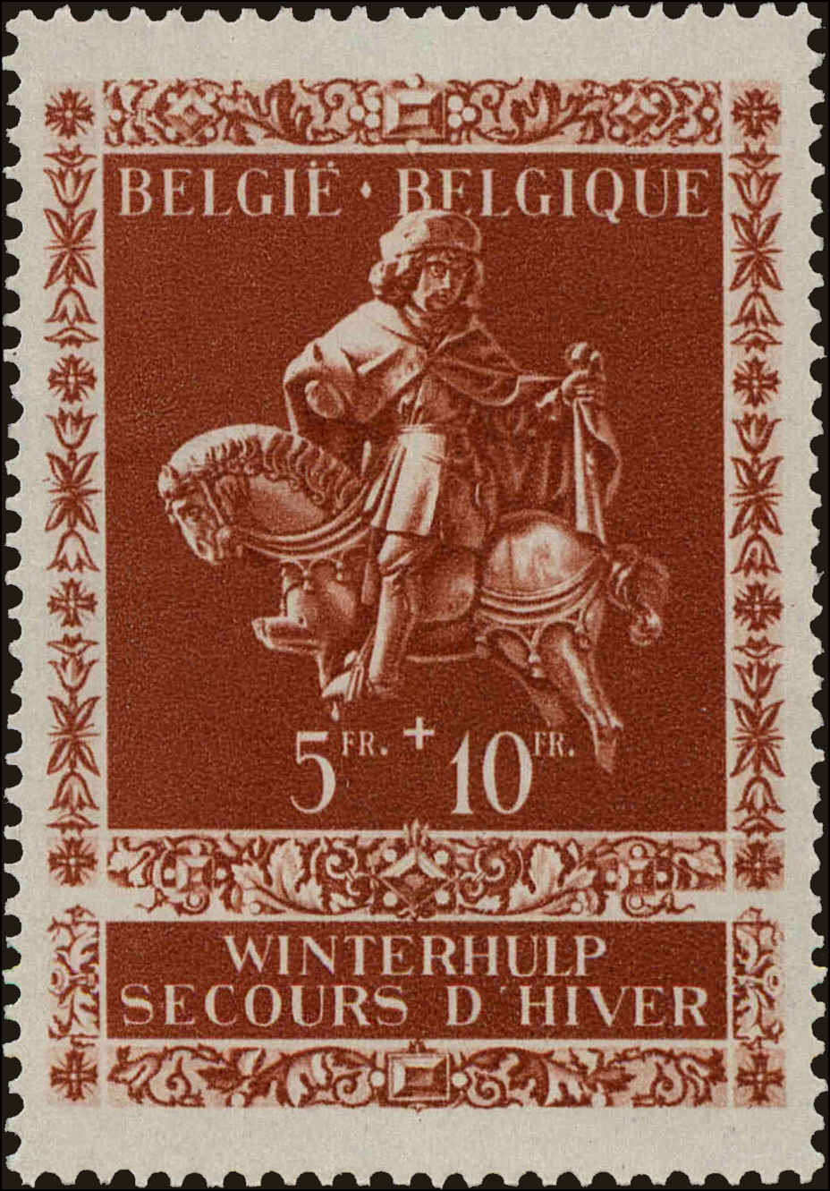 Front view of Belgium B341 collectors stamp