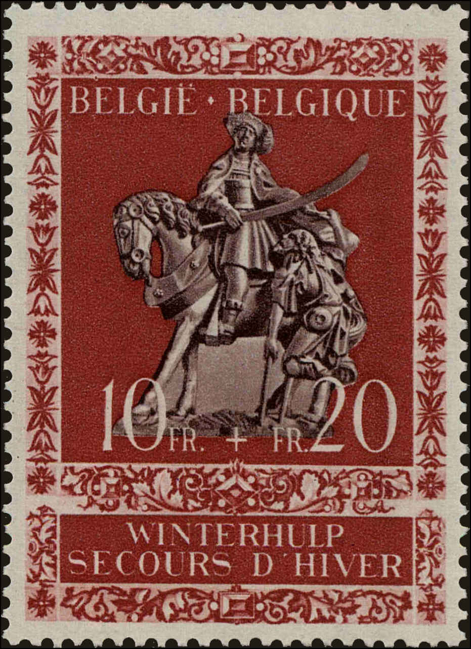 Front view of Belgium B343 collectors stamp