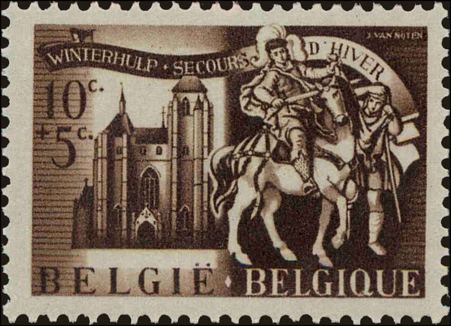 Front view of Belgium B360 collectors stamp