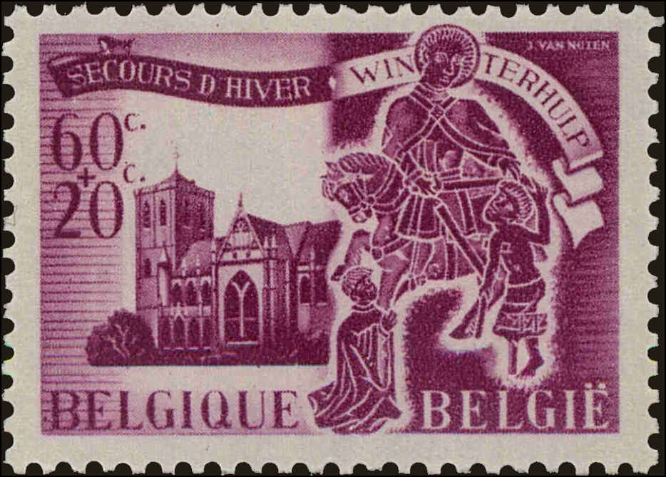 Front view of Belgium B363 collectors stamp