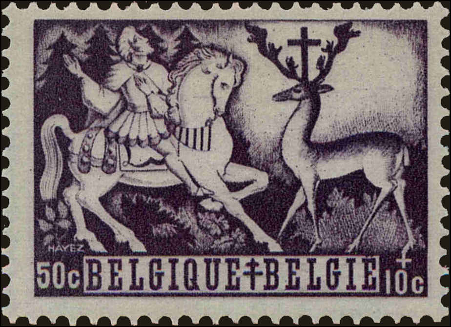 Front view of Belgium B387 collectors stamp