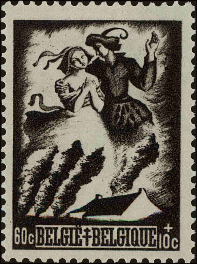 Front view of Belgium B388 collectors stamp