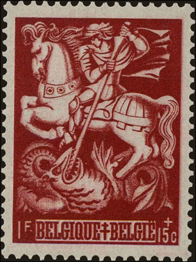 Front view of Belgium B389 collectors stamp