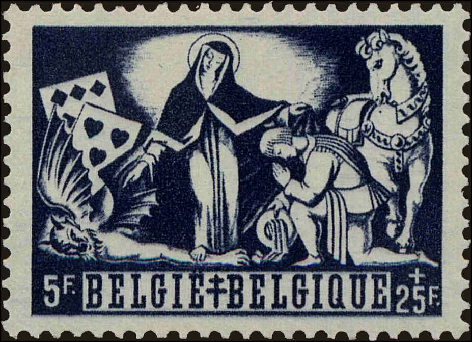 Front view of Belgium B392 collectors stamp