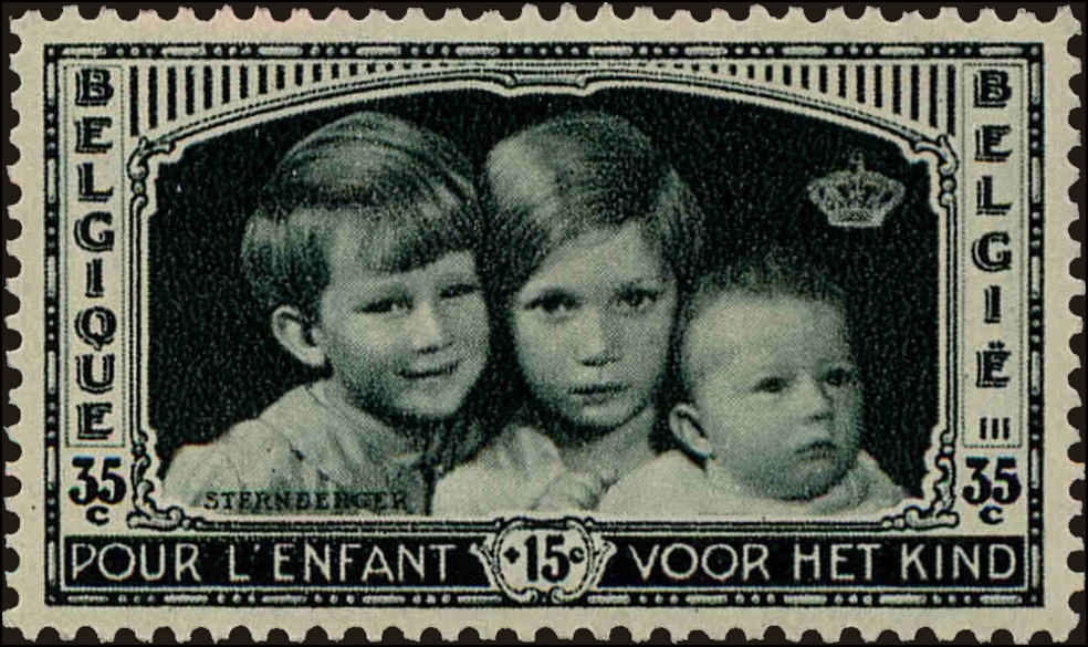 Front view of Belgium B163 collectors stamp