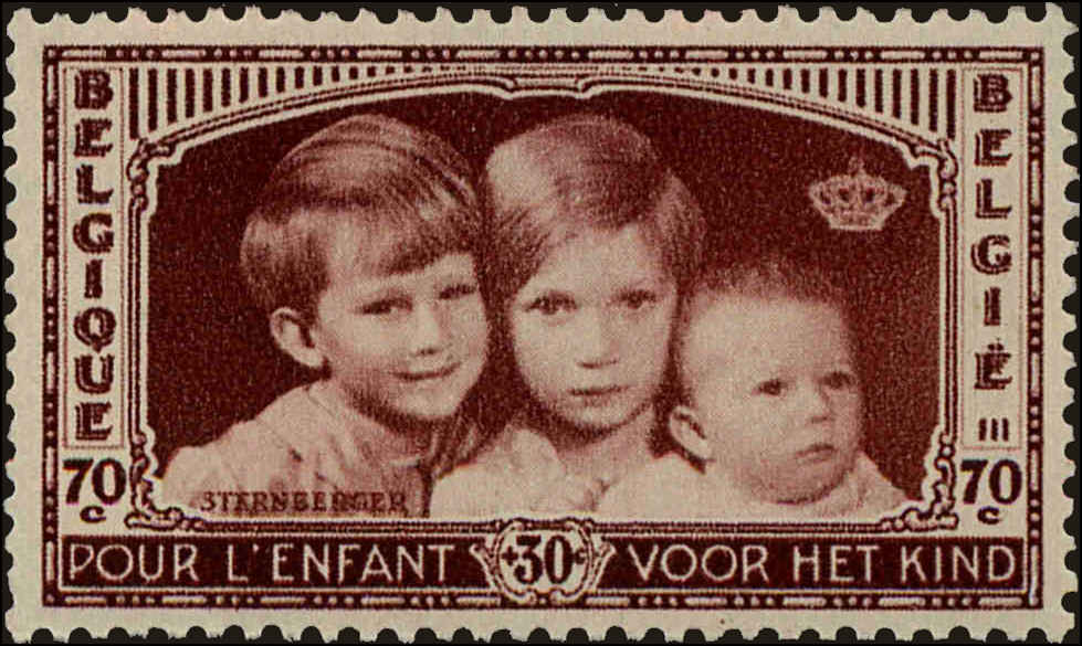 Front view of Belgium B164 collectors stamp