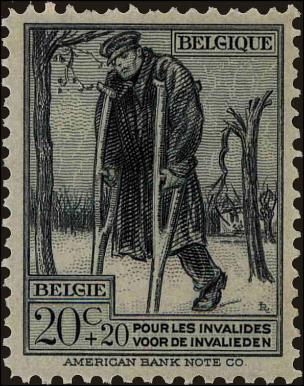 Front view of Belgium B52 collectors stamp