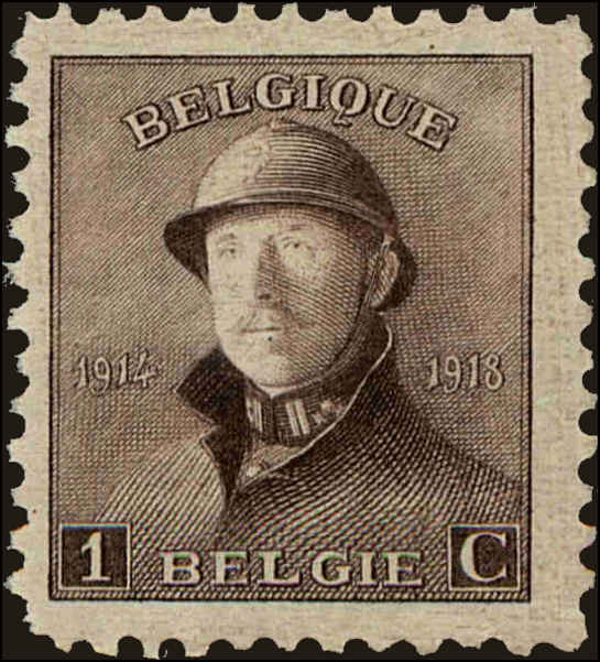 Front view of Belgium 124 collectors stamp