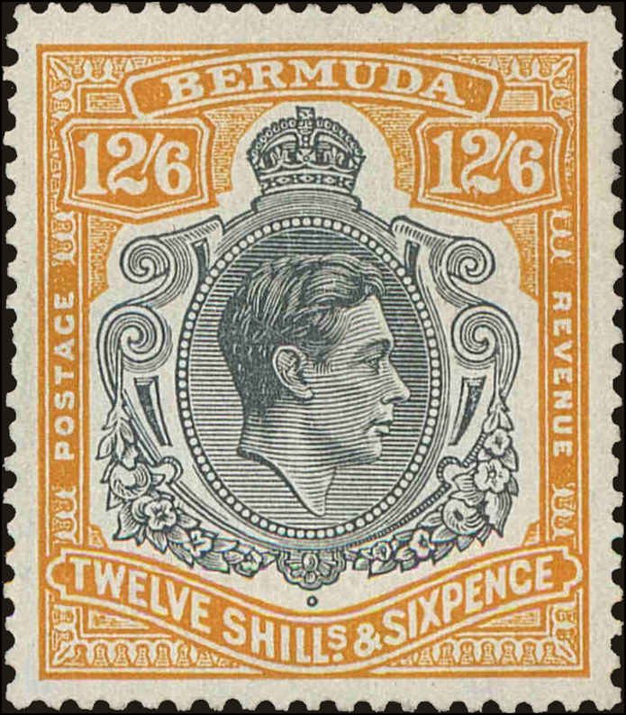 Front view of Bermuda 127 collectors stamp