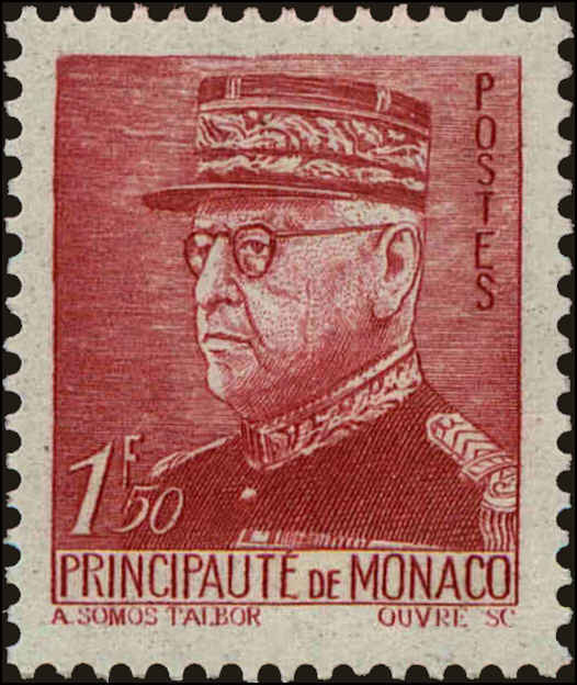 Front view of Monaco 186 collectors stamp