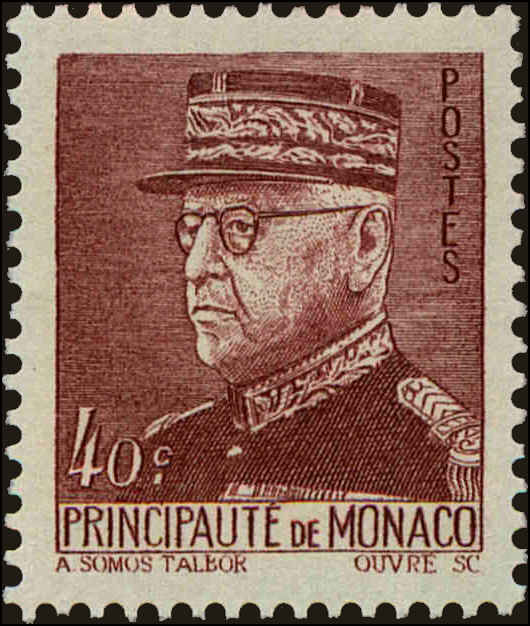 Front view of Monaco 182 collectors stamp