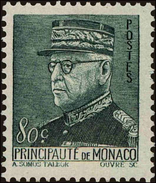 Front view of Monaco 183 collectors stamp