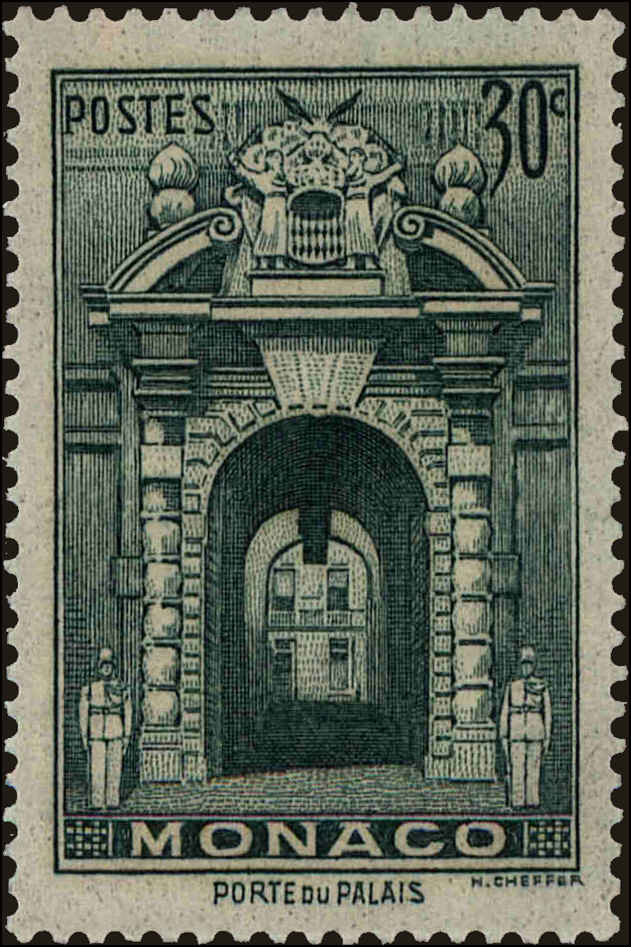 Front view of Monaco 162 collectors stamp