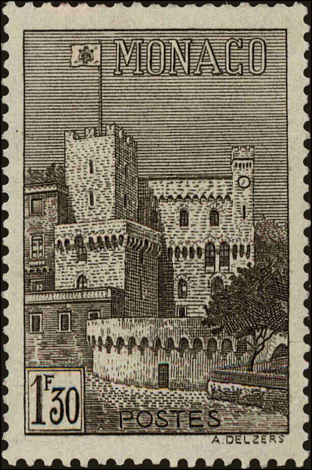 Front view of Monaco 168C collectors stamp