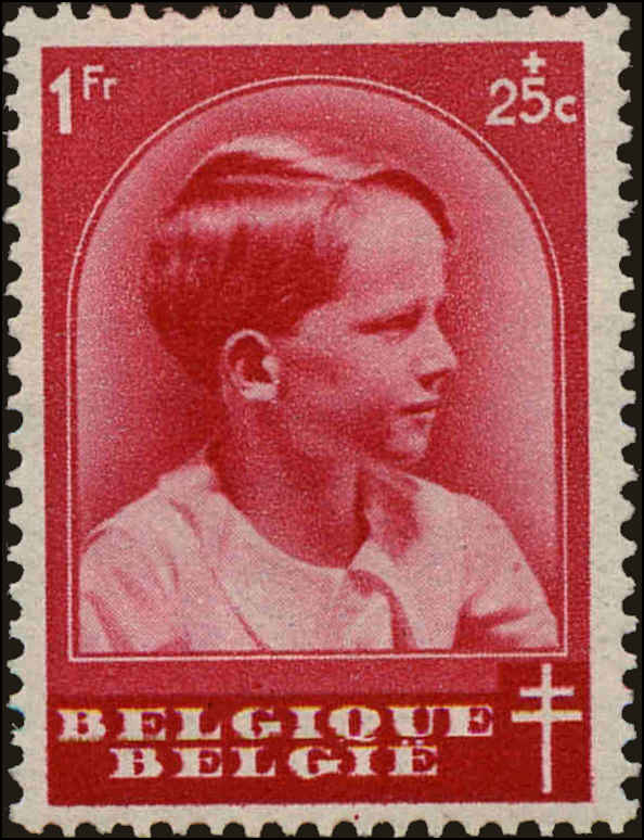 Front view of Belgium B185 collectors stamp