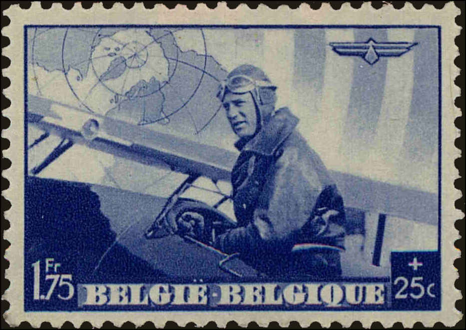 Front view of Belgium B212 collectors stamp