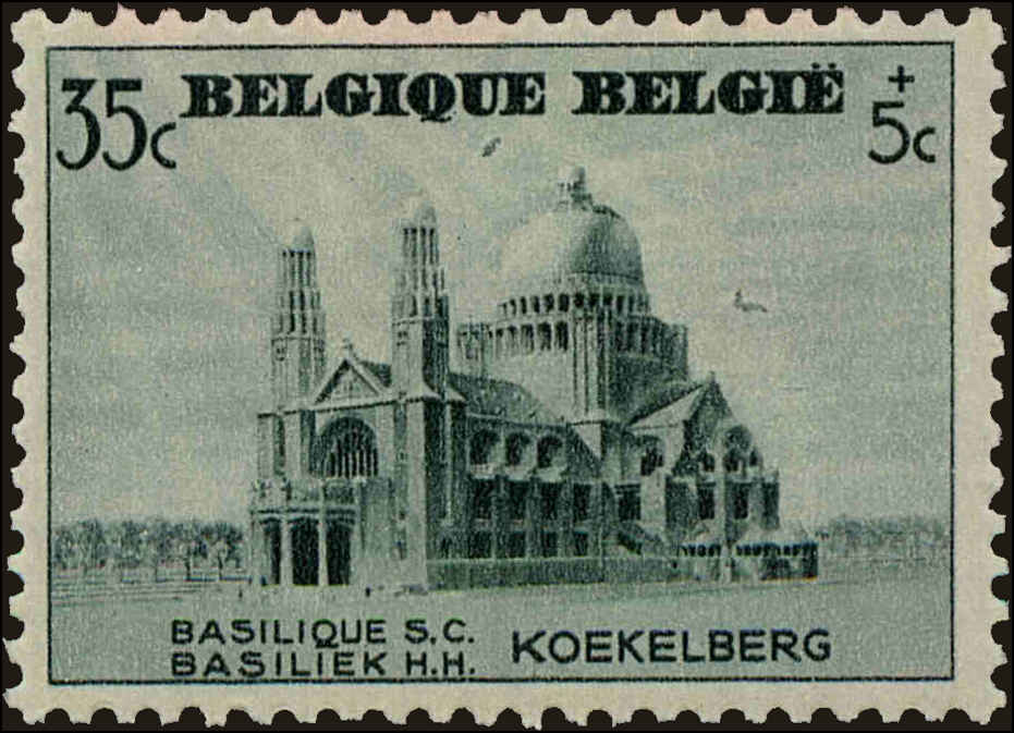 Front view of Belgium B215 collectors stamp
