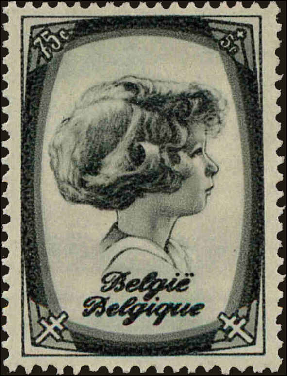 Front view of Belgium B228 collectors stamp
