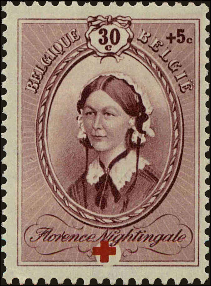 Front view of Belgium B234 collectors stamp