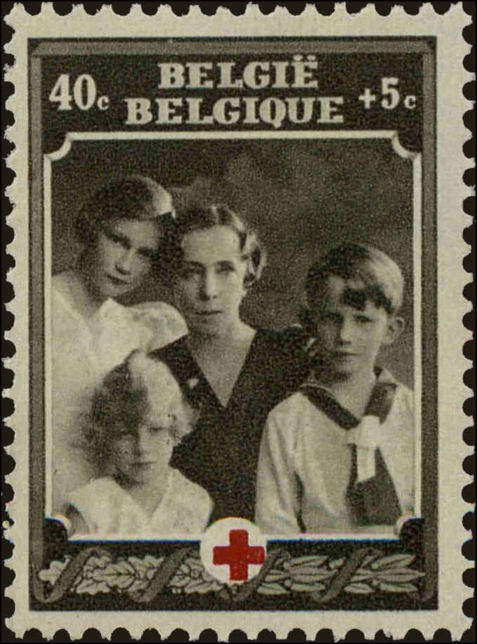 Front view of Belgium B235 collectors stamp