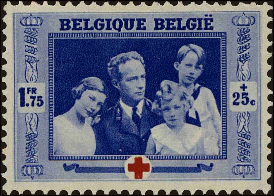 Front view of Belgium B238 collectors stamp