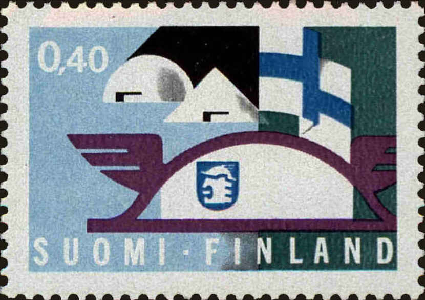 Front view of Finland 486 collectors stamp