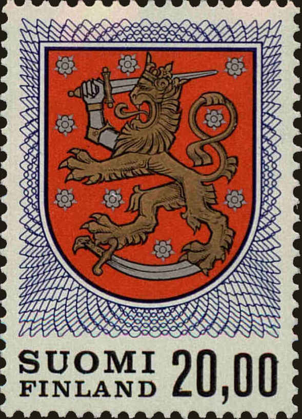 Front view of Finland 470A collectors stamp