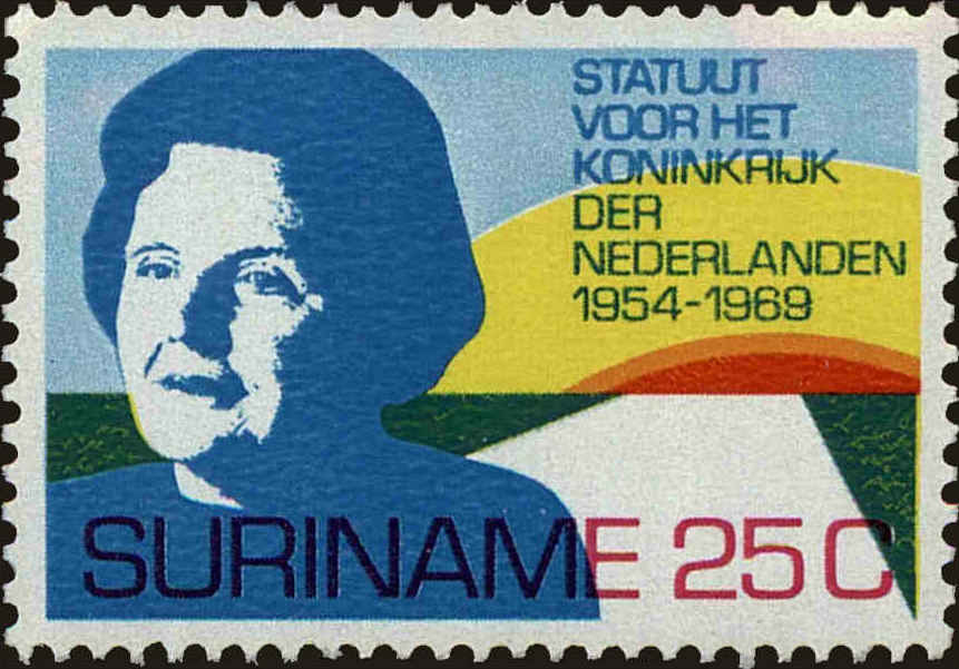 Front view of Surinam 368 collectors stamp