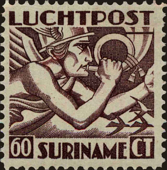 Front view of Surinam C5 collectors stamp