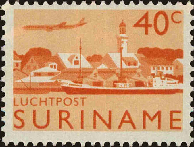 Front view of Surinam C36 collectors stamp