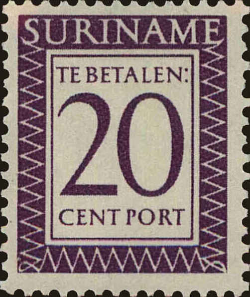 Front view of Surinam J53 collectors stamp