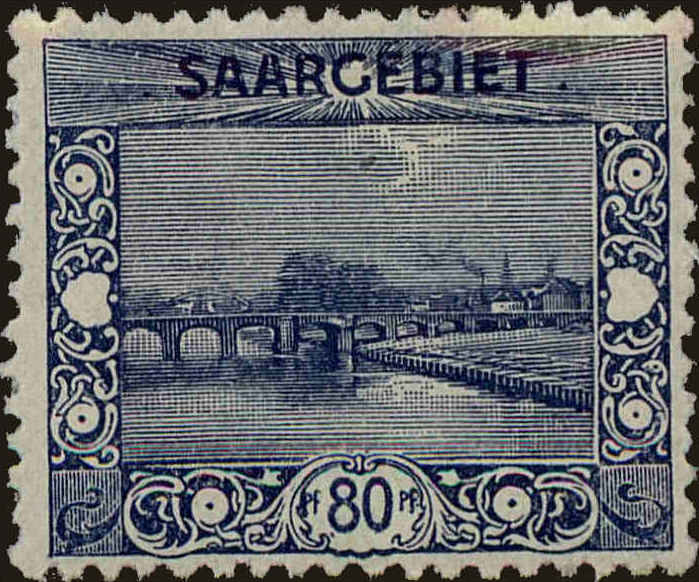 Front view of Saar 76 collectors stamp