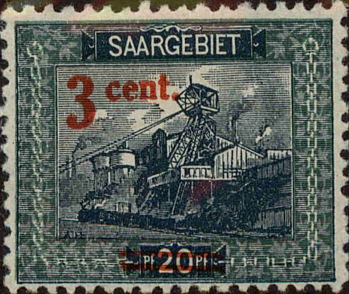 Front view of Saar 85 collectors stamp