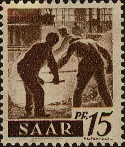 Front view of Saar 160 collectors stamp