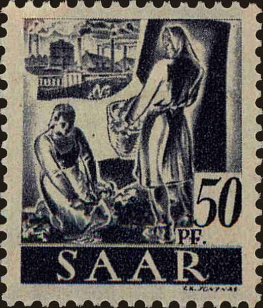 Front view of Saar 167 collectors stamp
