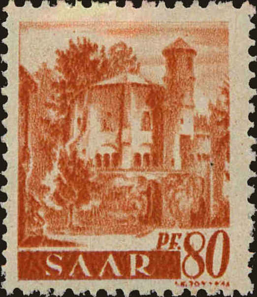 Front view of Saar 169 collectors stamp