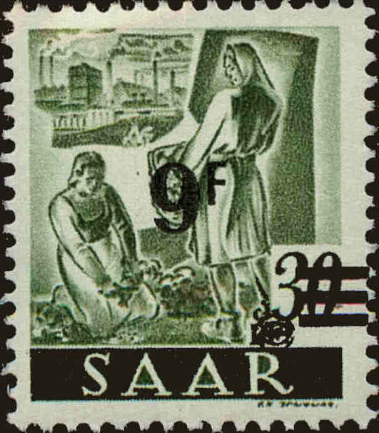 Front view of Saar 183 collectors stamp