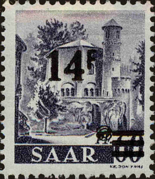 Front view of Saar 185 collectors stamp