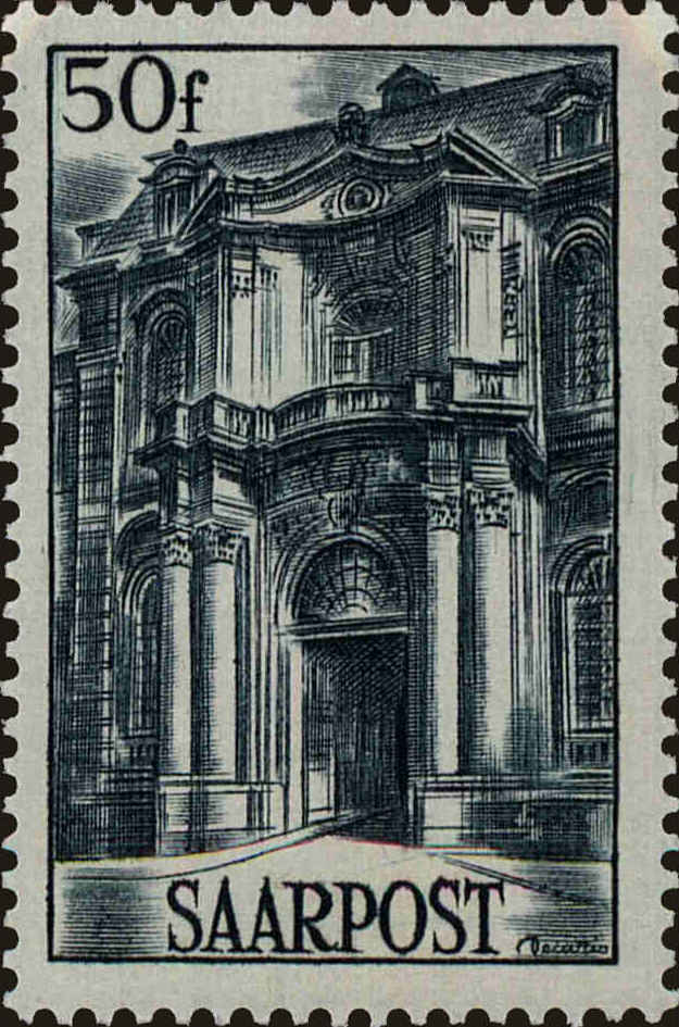 Front view of Saar 200 collectors stamp