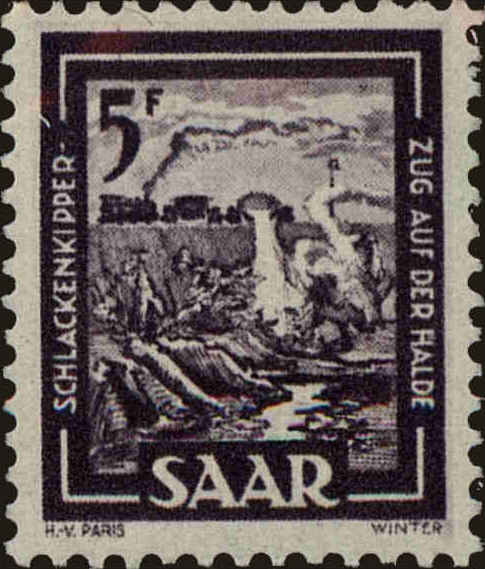 Front view of Saar 208 collectors stamp