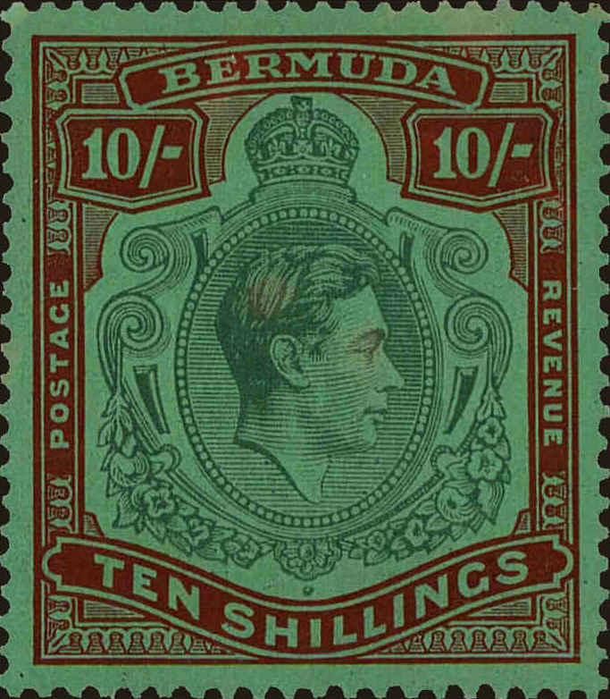 Front view of Bermuda 126a collectors stamp