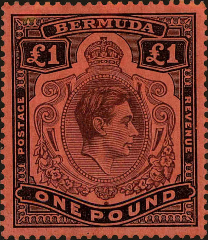 Front view of Bermuda 128b collectors stamp