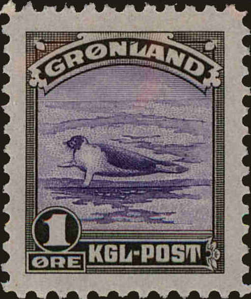 Front view of Greenland 10 collectors stamp