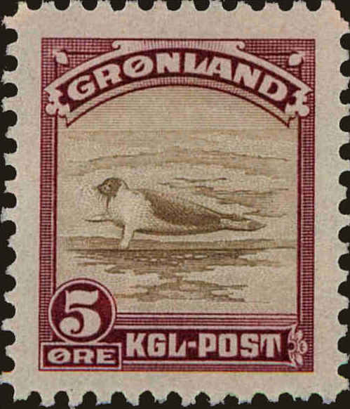 Front view of Greenland 11 collectors stamp